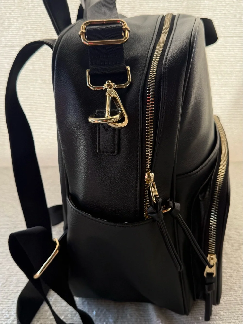 ELKIE & CO. Black Faux Leather Backpack